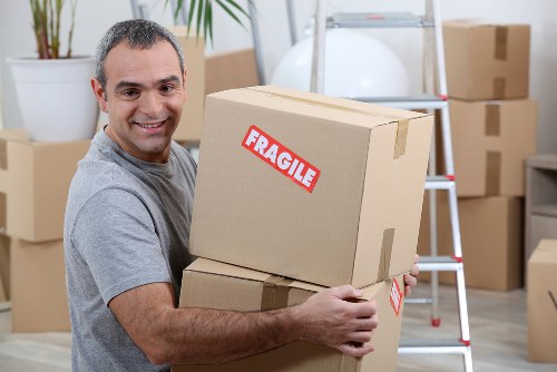 Packed boxes and furniture ready for a Clapham home move