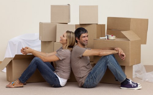 Professional removals team assisting with a Clapham flat move