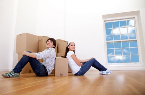 Packing boxes and furniture for a local man and van move in Clapham