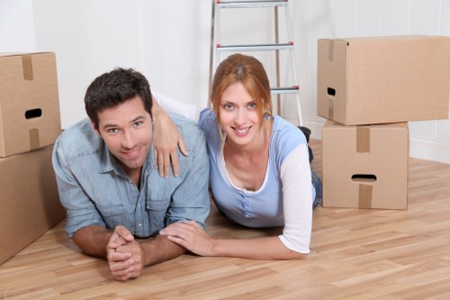 Careful loading of household items during a Clapham relocation