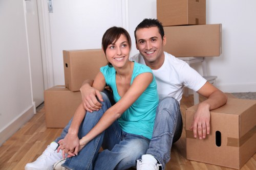 Office relocation items prepared for commercial removals in Clapham