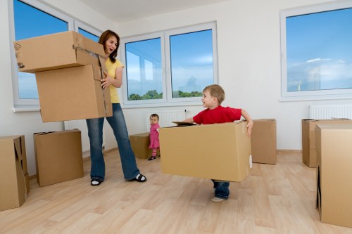 Removal team loading belongings for a Clapham house move